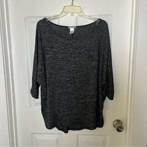 Ultra Teeze Plus Charcoal Gray Women's rounded Neck Batwing Sweater